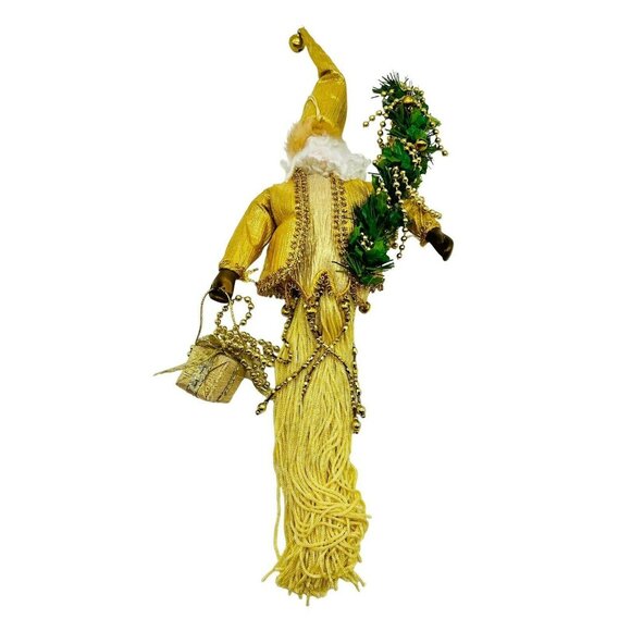 Christmas Elf Fairy Tale Ornament Decoration Gold Fringe Gift 12 inch - Picture 2 of 8